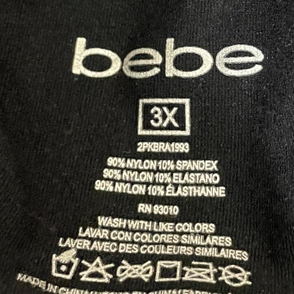 BEBE 3X PLUS SIZED Black logo sports BRA - Picture 5 of 5